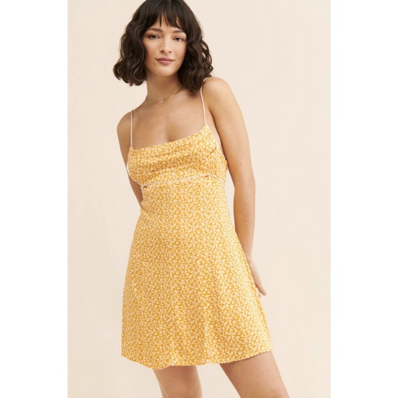 Free People Kai Mini Dress Yellow - Picture 1 of 3